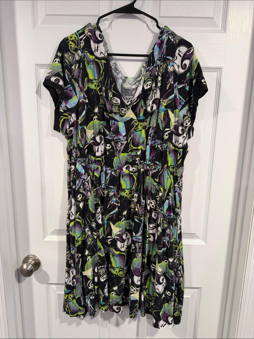 Disney Nightmare Before Christmas Mini Dress with Multicolor Neon Print